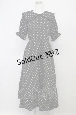 画像1: 【SALE】m petit by misako / 梨地水玉半袖ワンピース L 黒 T-25-10-25-030-LO-OP-SA-ZT429