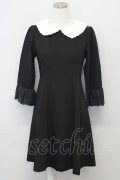 LODISPOTTO / パール刺繍襟ワンピース M 黒Ｘ白 T-25-10-25-032-LO-OP-SA-ZT