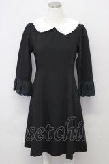 LODISPOTTO / パール刺繍襟ワンピース M 黒Ｘ白 T-25-10-25-032-LO-OP-SA-ZT429