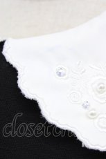 画像6: 【SALE】LODISPOTTO / パール刺繍襟ワンピース M 黒Ｘ白 T-25-10-25-032-LO-OP-SA-ZT429 (6)