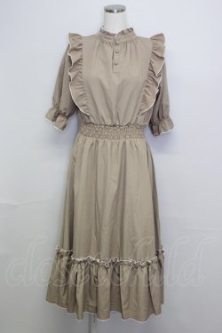 画像1: m petit by misako / NINA'SコラボAMハイショクメローワンピース L ブラウン T-25-10-25-005-LO-OP-SA-ZT