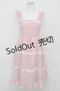 Cherirulu Chocola / ギンガムチェックジャンパースカート S 赤Ｘシロ T-25-10-25-014-LO-OP-SA-ZT416