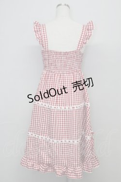 画像2: Cherirulu Chocola / ギンガムチェックジャンパースカート S 赤Ｘシロ T-25-10-25-014-LO-OP-SA-ZT416