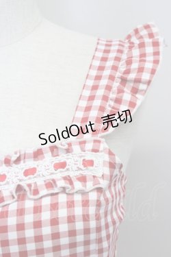 画像3: Cherirulu Chocola / ギンガムチェックジャンパースカート S 赤Ｘシロ T-25-10-25-014-LO-OP-SA-ZT416