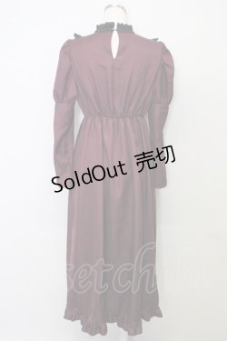 画像2: majoretty / リボンクロスフリルハイネックワンピース L ボルドー T-25-10-25-015-LO-OP-SA-ZT416