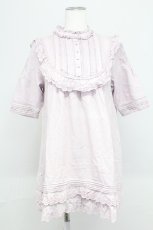 画像1: 【SALE】PINK HOUSE / ローズレース半袖チュニックブラウス  ラベンダー T-25-10-29-001-LO-BL-SA-ZT418 (1)