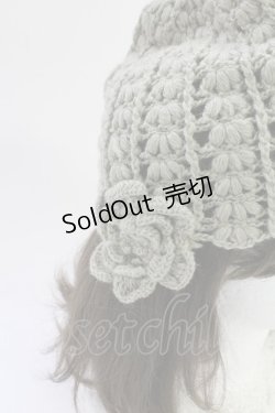 画像4: PINK HOUSE / フラワーニット帽  カーキ T-25-10-29-018-LO-AC-SA-ZT