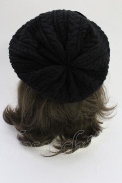 画像2: PINK HOUSE / リボンニット帽  黒 T-25-10-29-019-LO-AC-SA-ZT