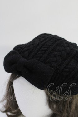 画像4: PINK HOUSE / リボンニット帽  黒 T-25-10-29-019-LO-AC-SA-ZT