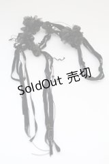 INGEBORG / フラワーモチーフリボン  黒 T-25-10-29-021-LO-AC-SA-ZT