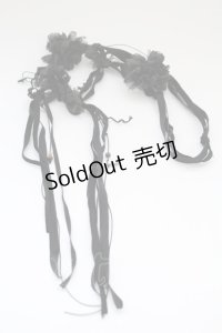 INGEBORG / フラワーモチーフリボン  黒 T-25-10-29-021-LO-AC-SA-ZT