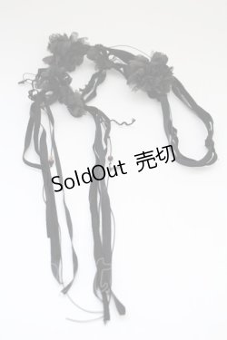 画像1: INGEBORG / フラワーモチーフリボン  黒 T-25-10-29-021-LO-AC-SA-ZT