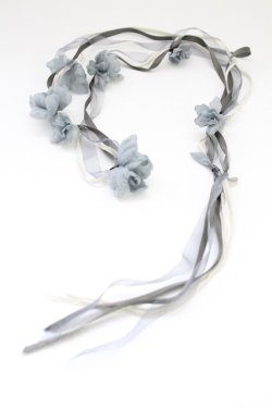 画像1: INGEBORG / オーガンジーフラワーリボン  青 T-25-10-29-022-LO-AC-SA-ZT