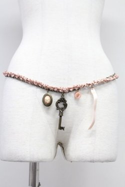 画像1: PINK HOUSE / 鍵ハートチェーンベルト  ピンク T-25-10-29-033-LO-AC-SA-ZT