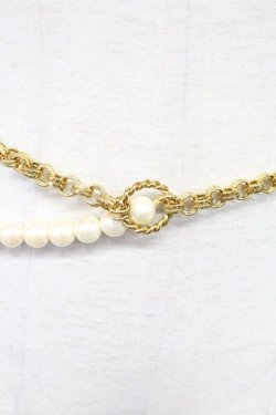 画像3: KETTY / パールチェーンベルト  白Xゴールド T-25-10-29-034-EL-AC-SA-ZT