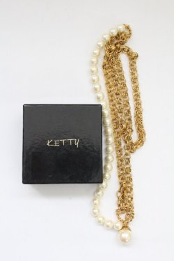 画像7: KETTY / パールチェーンベルト  白Xゴールド T-25-10-29-034-EL-AC-SA-ZT