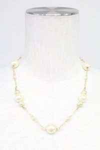 INGEBORG / パールチェーンネックレス  白Ｘゴールド T-25-10-29-038-LO-AC-SA-ZT434-F002