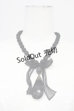 画像1: PINK HOUSE / オーガンジー重ねネックレス  黒 T-25-10-29-039-LO-AC-SA-ZT