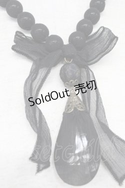 画像3: PINK HOUSE / オーガンジー重ねネックレス  黒 T-25-10-29-039-LO-AC-SA-ZT