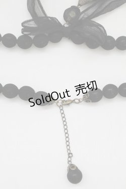 画像4: PINK HOUSE / オーガンジー重ねネックレス  黒 T-25-10-29-039-LO-AC-SA-ZT