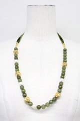 INGEBORG / パールリボンネックレス  グリーン T-25-10-29-040-LO-AC-SA-ZT434-F002