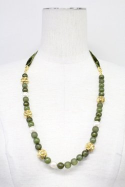 画像1: INGEBORG / パールリボンネックレス  グリーン T-25-10-29-040-LO-AC-SA-ZT