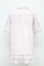 画像2: 【SALE】PINK HOUSE / ローズレース半袖チュニックブラウス  ラベンダー T-25-10-29-001-LO-BL-SA-ZT418 (2)