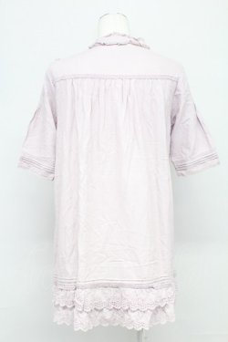 画像2: PINK HOUSE / ローズレース半袖チュニックブラウス  ラベンダー T-25-10-29-001-LO-BL-SA-ZT