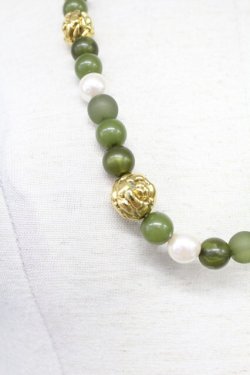 画像4: INGEBORG / パールリボンネックレス  グリーン T-25-10-29-040-LO-AC-SA-ZT