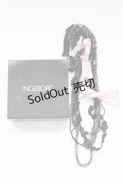 画像6: INGEBORG / レースビーズネックレス  黒Xピンク T-25-10-29-046-LO-AC-SA-ZT