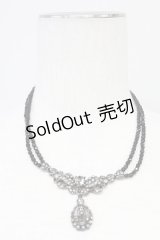 INGEBORG / リボンストーンネックレス  黒 T-25-10-29-047-LO-AC-SA-ZT