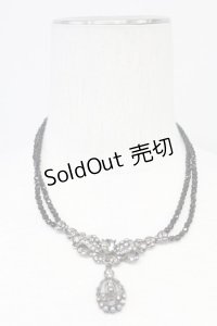 INGEBORG / リボンストーンネックレス  黒 T-25-10-29-047-LO-AC-SA-ZT