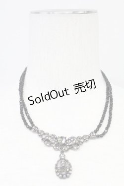 画像1: INGEBORG / リボンストーンネックレス  黒 T-25-10-29-047-LO-AC-SA-ZT