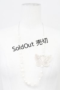 PINK HOUSE / 蝶レースモチーフネックレス  白 T-25-10-29-049-LO-AC-SA-ZT