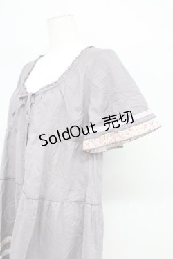 画像3: 【SALE】PINK HOUSE / ローズプリント切替半袖チュニックワンピース  パープル T-25-10-29-004-LO-OP-SA-ZT430