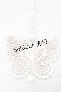 画像3: PINK HOUSE / 蝶レースモチーフネックレス  白 T-25-10-29-049-LO-AC-SA-ZT
