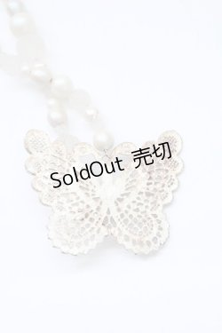 画像5: PINK HOUSE / 蝶レースモチーフネックレス  白 T-25-10-29-049-LO-AC-SA-ZT