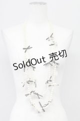 PINK HOUSE / ロゴリボンパールネックレス  白Ｘ黒 T-25-10-29-050-LO-AC-SA-ZT