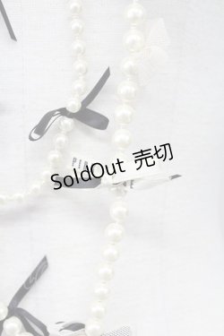 画像3: PINK HOUSE / ロゴリボンパールネックレス  白X黒 T-25-10-29-050-LO-AC-SA-ZT