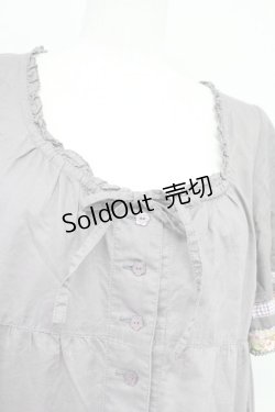 画像4: 【SALE】PINK HOUSE / ローズプリント切替半袖チュニックワンピース  パープル T-25-10-29-004-LO-OP-SA-ZT430