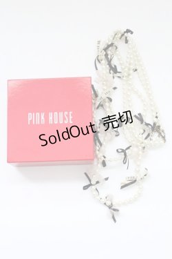 画像5: PINK HOUSE / ロゴリボンパールネックレス  白X黒 T-25-10-29-050-LO-AC-SA-ZT
