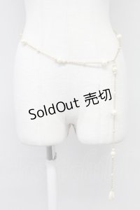 INGEBORG / パールチェーンベルト  白Ｘゴールド T-25-10-29-051-LO-ZA-SA-ZT432