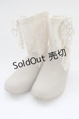 PINK HOUSE / 綿レースショートブーツ  ベージュ T-25-10-29-053-LO-SH-SA-ZT