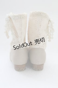 画像2: PINK HOUSE / 綿レースショートブーツ  ベージュ T-25-10-29-053-LO-SH-SA-ZT