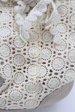 画像4: PINK HOUSE / 綿レースショートブーツ  ベージュ T-25-10-29-053-LO-SH-SA-ZT