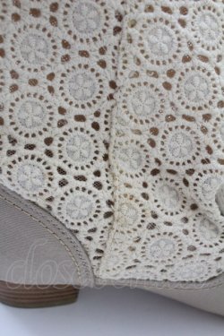 画像5: PINK HOUSE / 綿レースショートブーツ  ベージュ T-25-10-29-053-LO-SH-SA-ZT