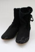 PINK HOUSE / 綿レースショートブーツ  ブラック T-25-10-29-054-LO-SH-SA-ZT