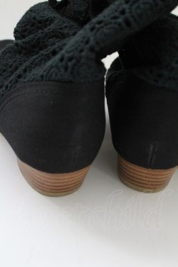 画像4: PINK HOUSE / 綿レースショートブーツ  ブラック T-25-10-29-054-LO-SH-SA-ZT