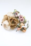 KETTY / チュールフラワーブーケコサージュ  ブラウンＸピンクＸグリーン T-25-10-29-055-EL-AC-SA-ZT