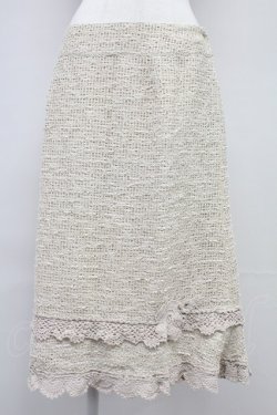 画像1: INGEBORG / フラワーニットモチーフスカート 13 アイボリー T-25-10-29-005-LO-SK-SA-ZT